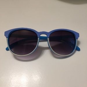 Blue and white sunglasses